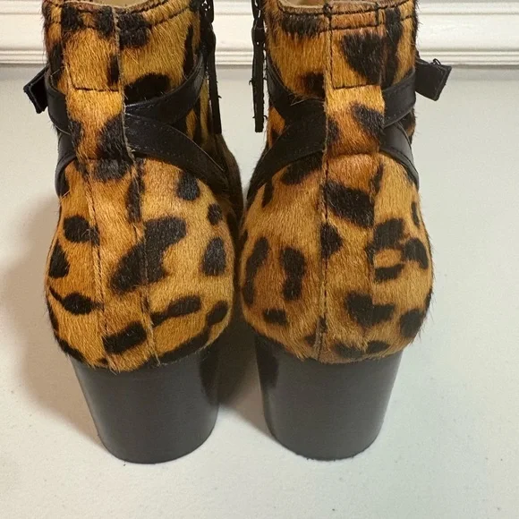 Talbots Dakota Calf Hair Leopard Ankle Boots – Size 8.5 | Block Heel - Picture 8 of 11
